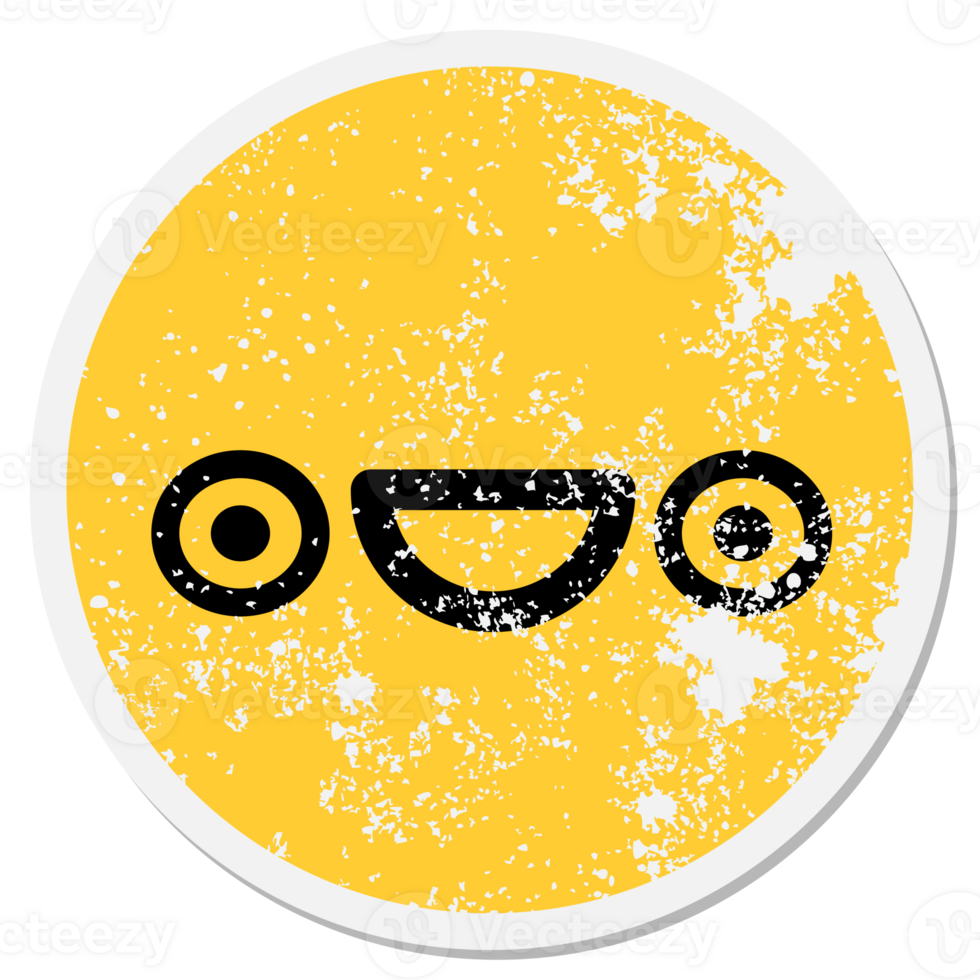 happy excited face circular sticker png