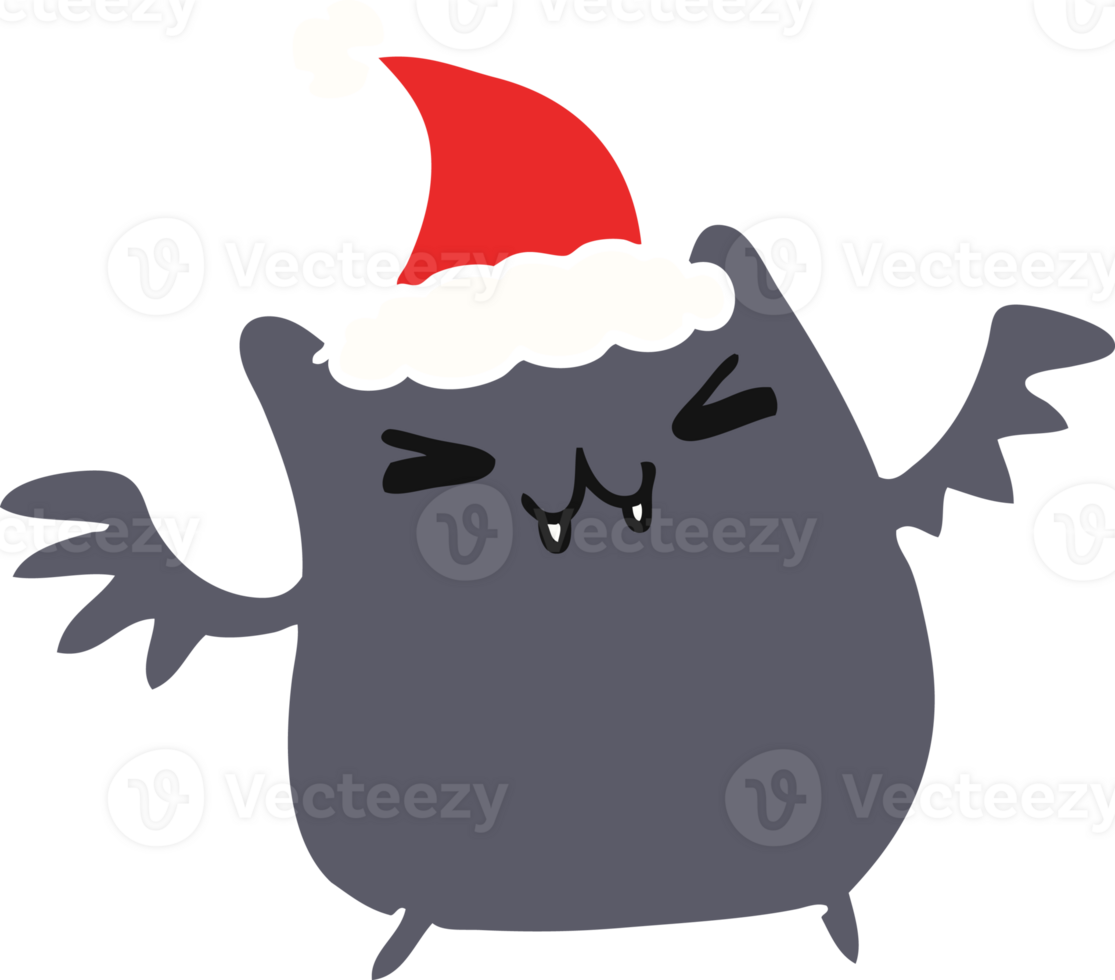 hand drawn christmas cartoon of kawaii bat png