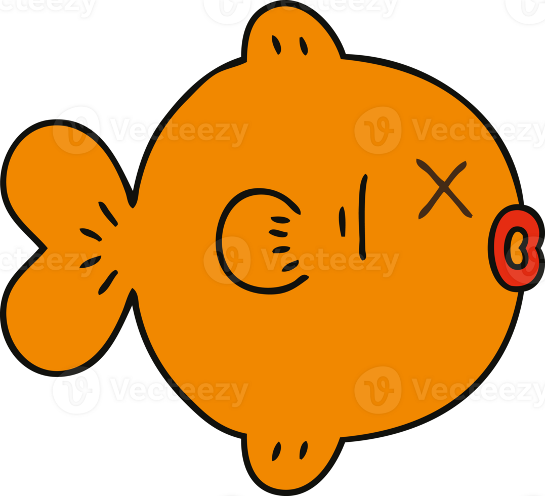 hand drawn quirky cartoon fish png