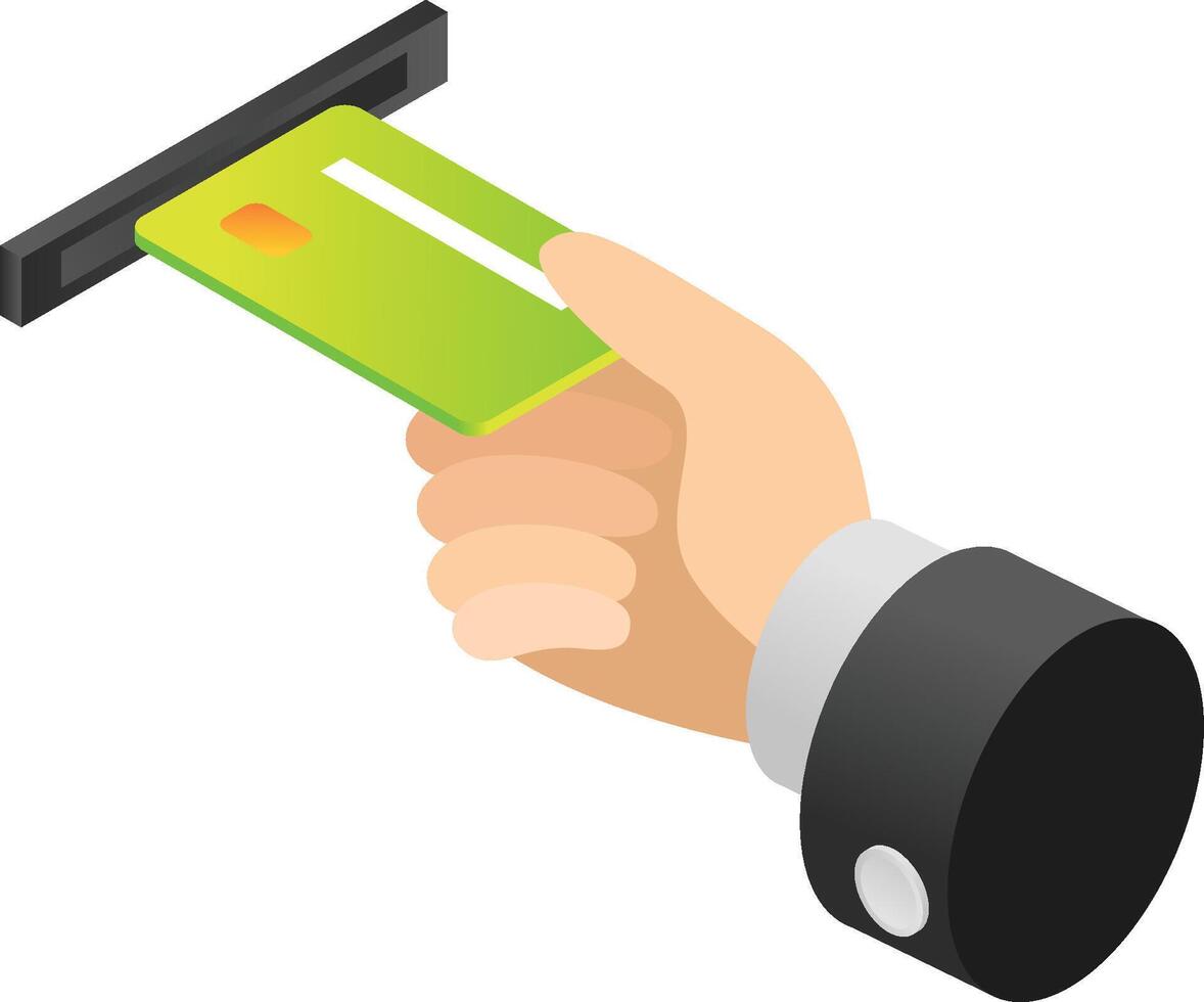 Withdraw money at an ATM vector