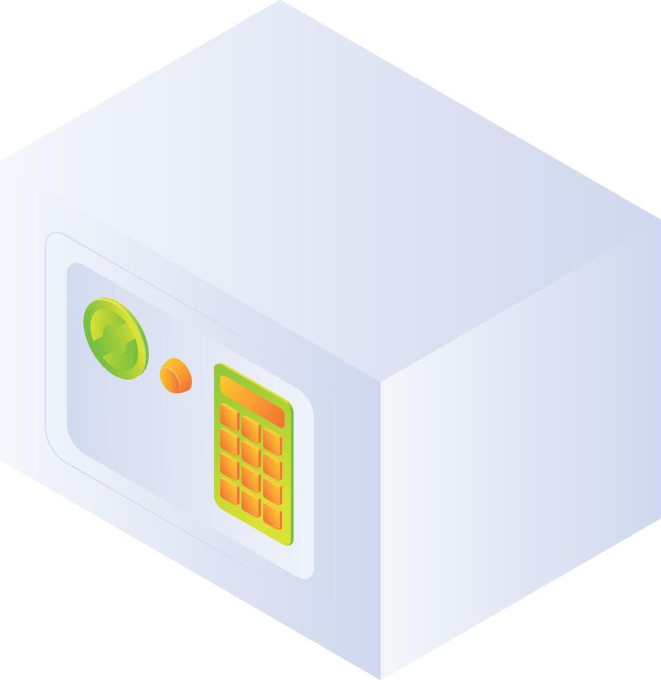 Money storage safe with password button vector