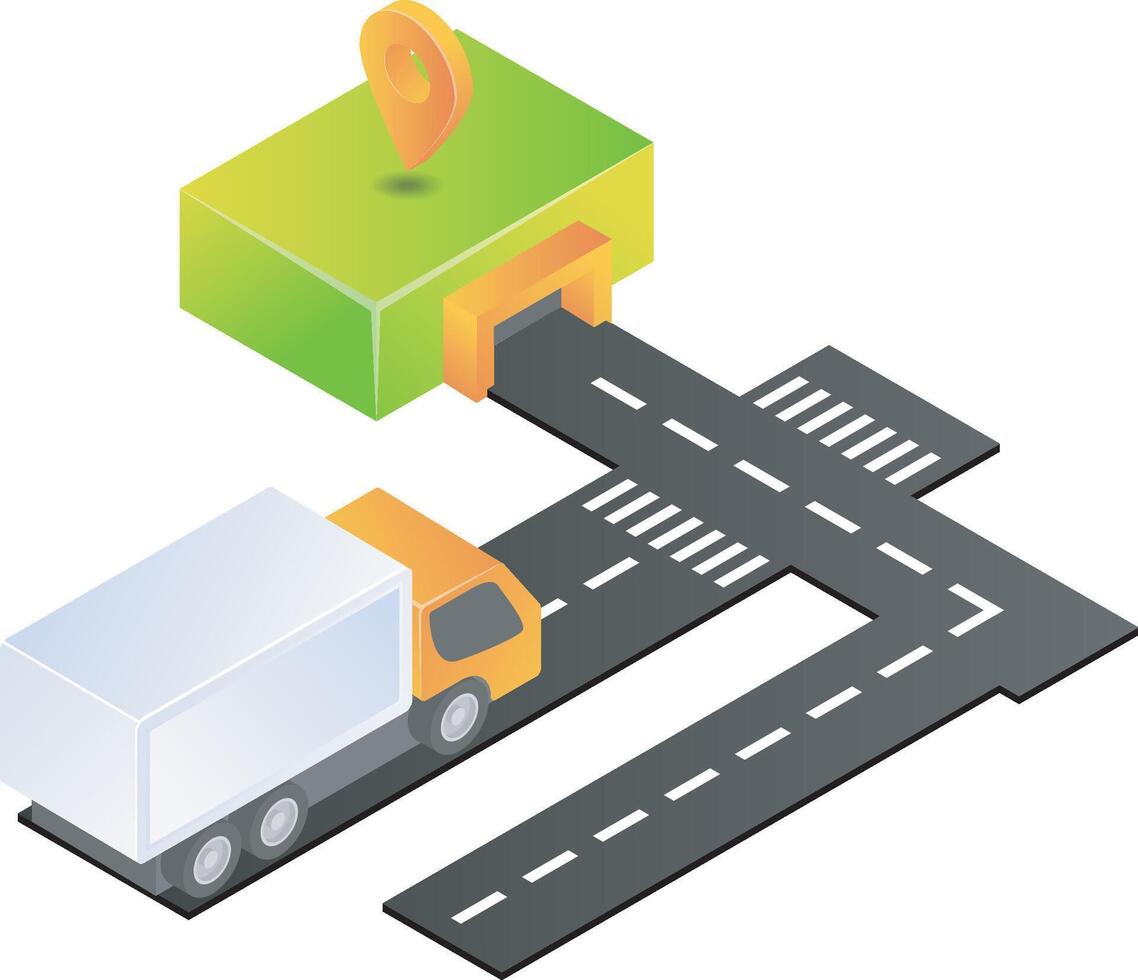 Truck delivery sends orders to clients vector