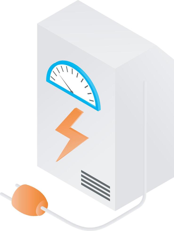 Electric vehicle charger of isometric style vector