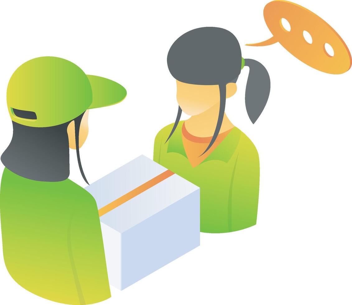 Courier delivering orders to clients vector
