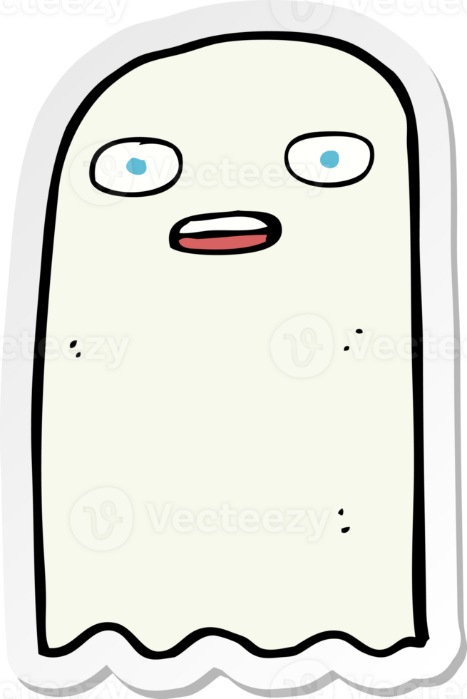 sticker of a funny cartoon ghost png