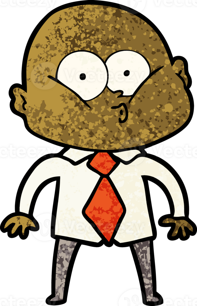 cartoon bald man staring png