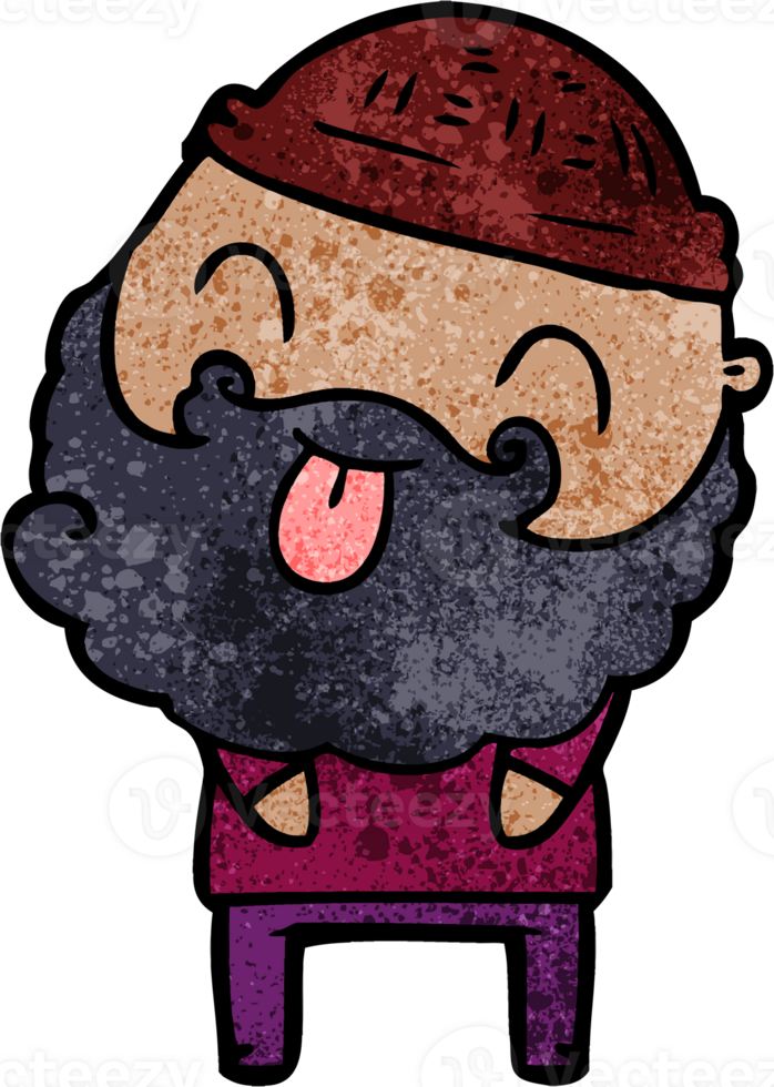 man with beard sticking out tongue png