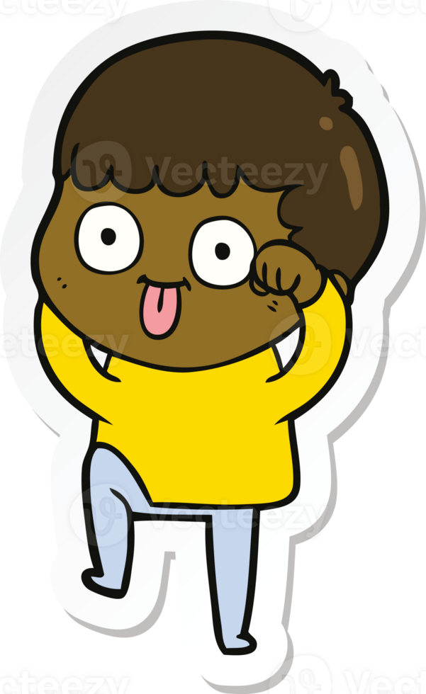 sticker of a cartoon man staring png