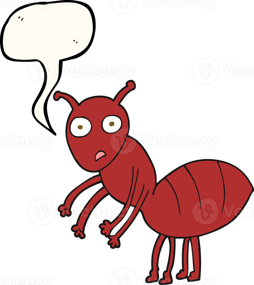 hand drawn speech bubble cartoon ant png