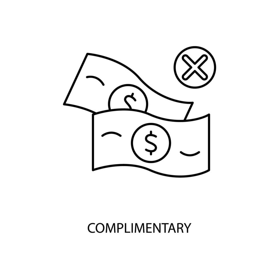 complimentary concept line icon. Simple element illustration. complimentary concept outline symbol design. vector