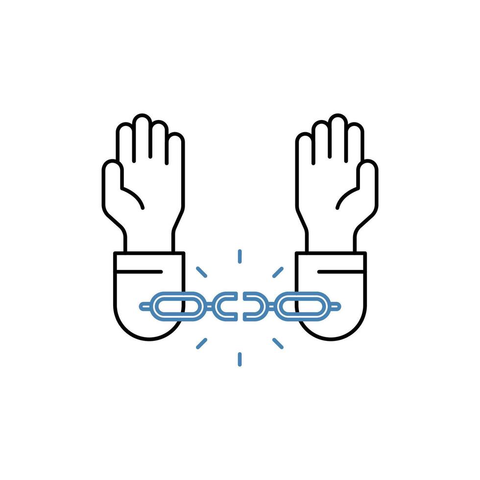unchained concept line icon. Simple element illustration. unchained concept outline symbol design. vector