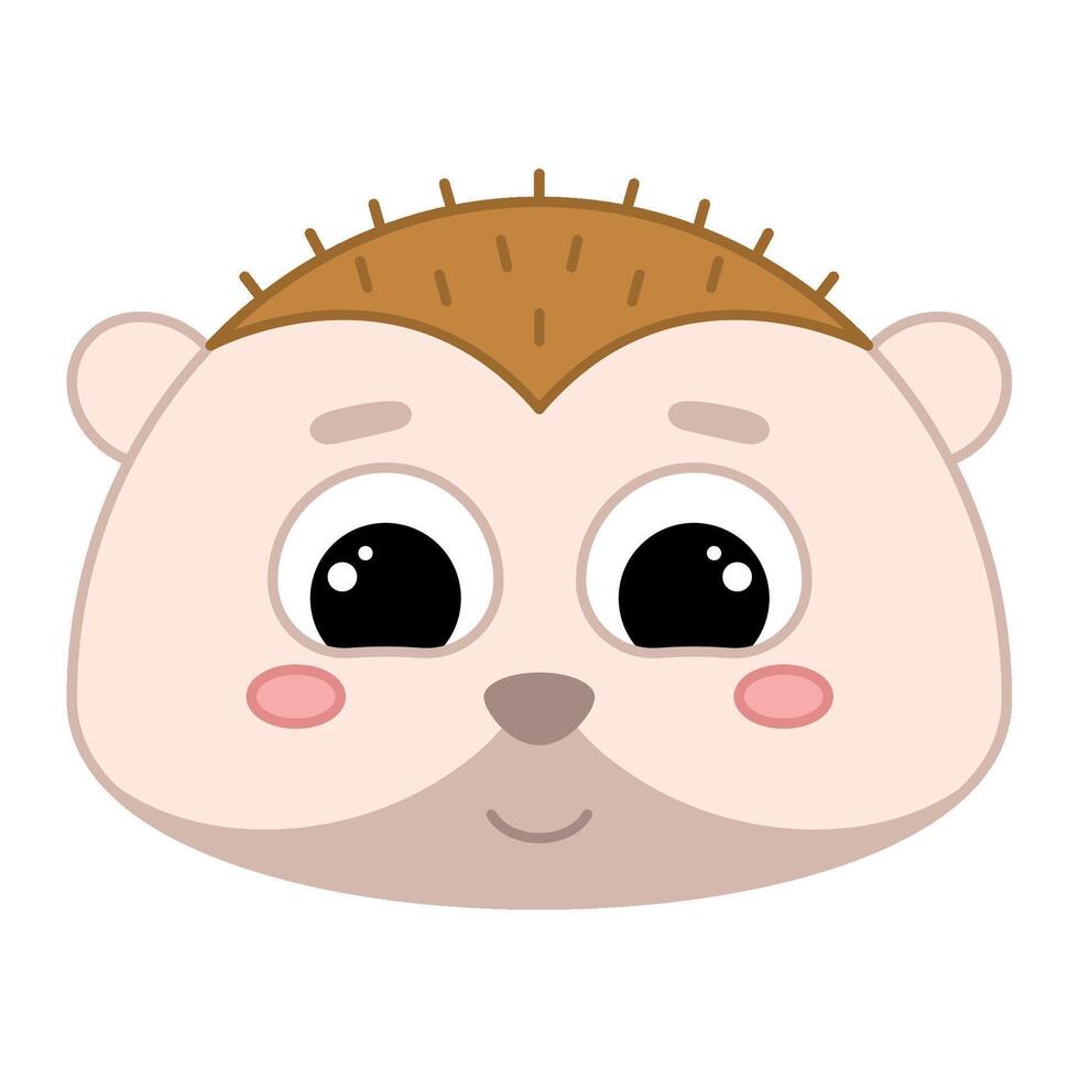Cute kawaii porcupine emoji icon vector