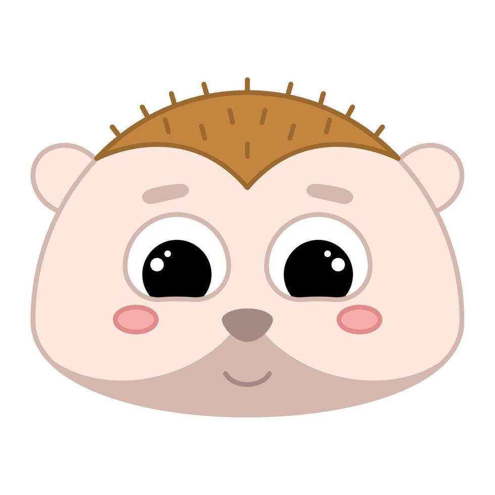 Cute kawaii porcupine emoji icon vector