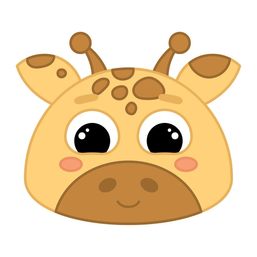 Cute kawaii giraffe emoji icon vector