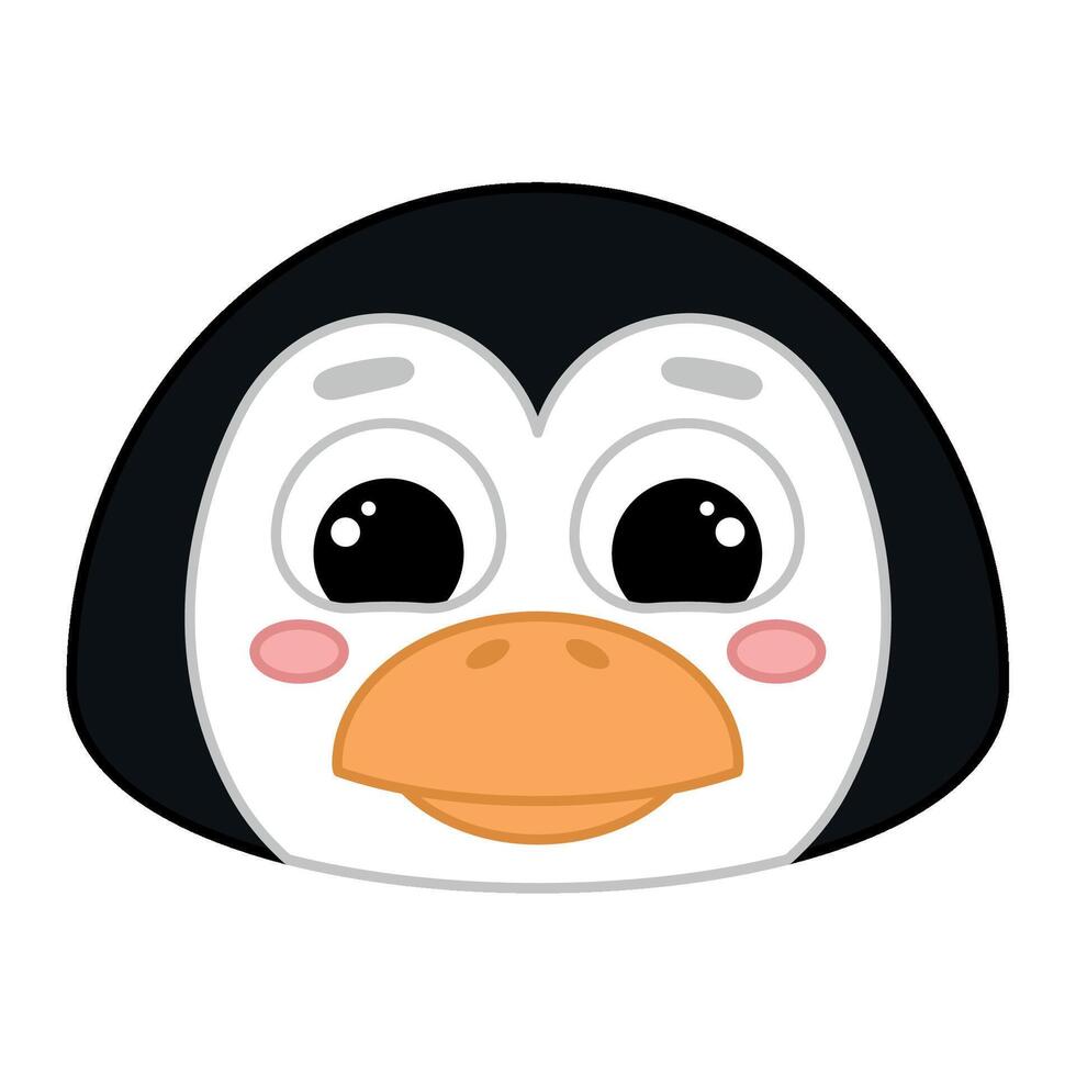 Cute kawaii penguin emoji icon vector