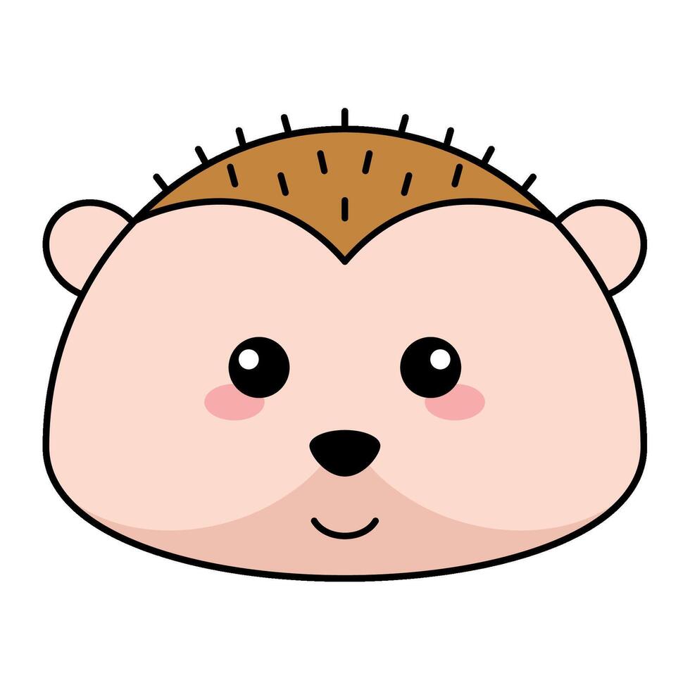 Cute kawaii porcupine emoji icon vector