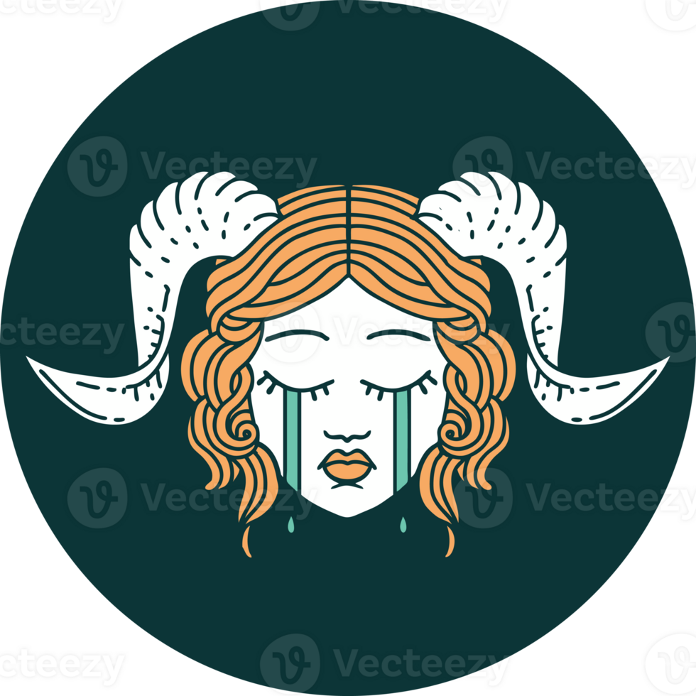 icon of crying tiefling face png
