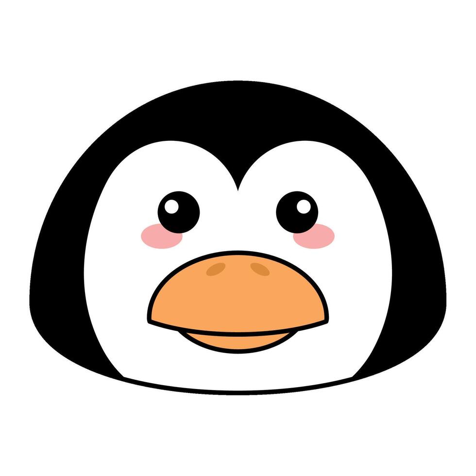 Cute kawaii penguin emoji icon vector