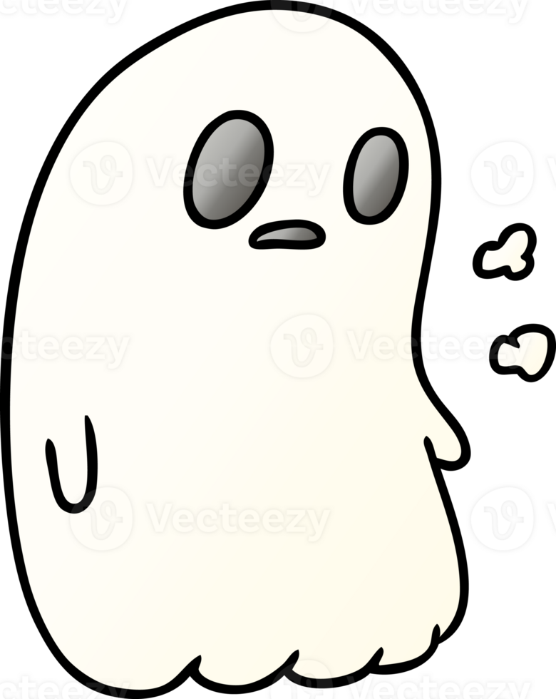 gradient cartoon illustration of a kawaii cute ghost png