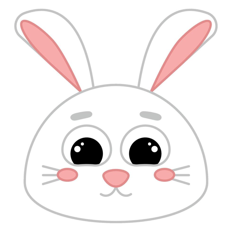 Cute kawaii rabbit emoji icon vector