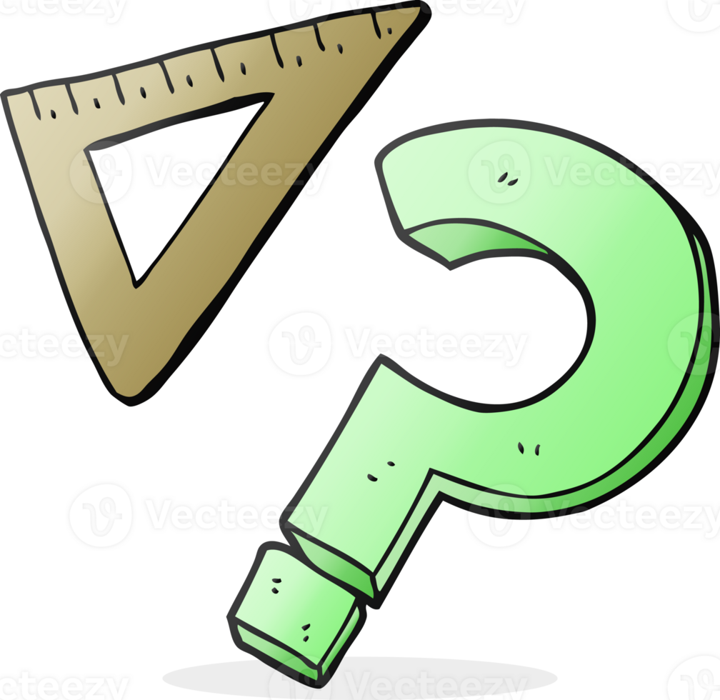 hand drawn cartoon set square png