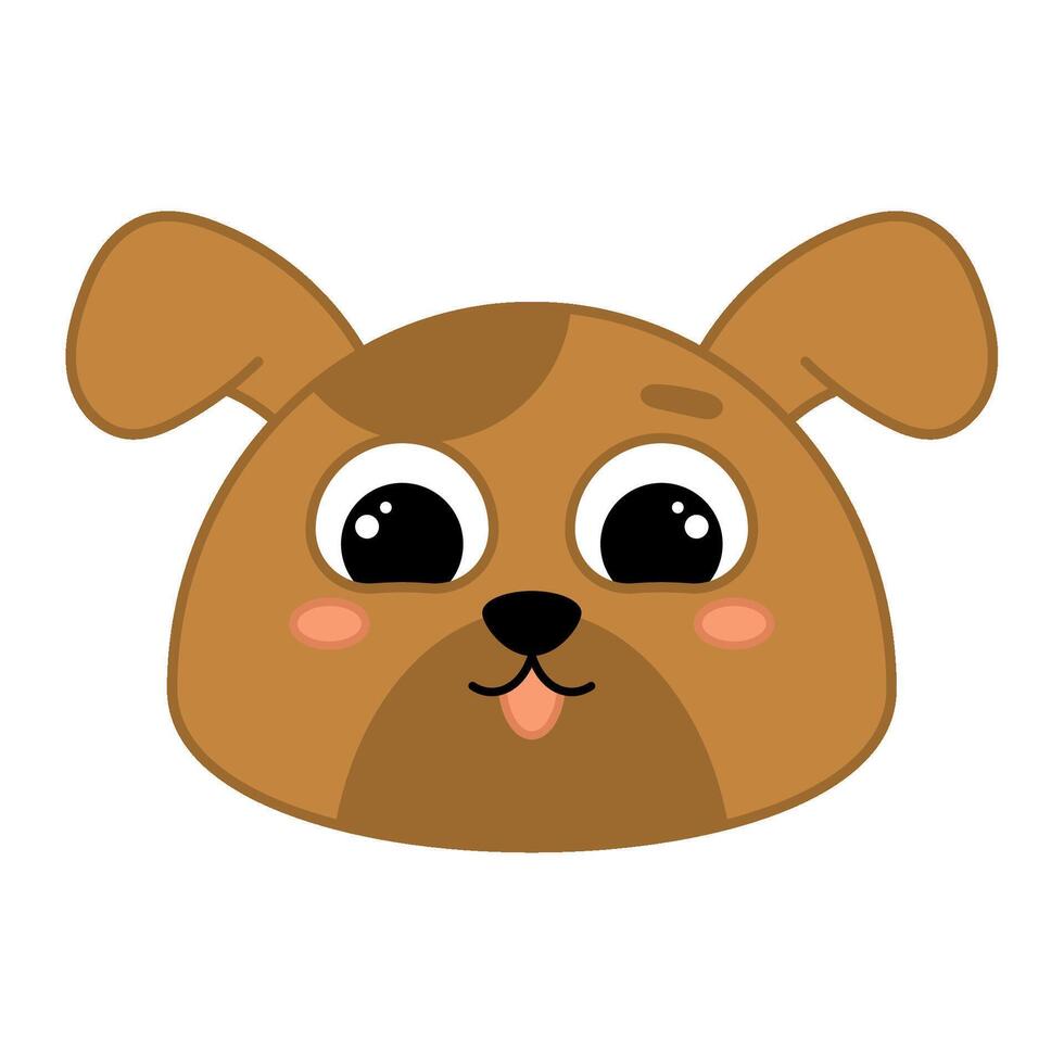 Cute kawaii dog emoji icon vector