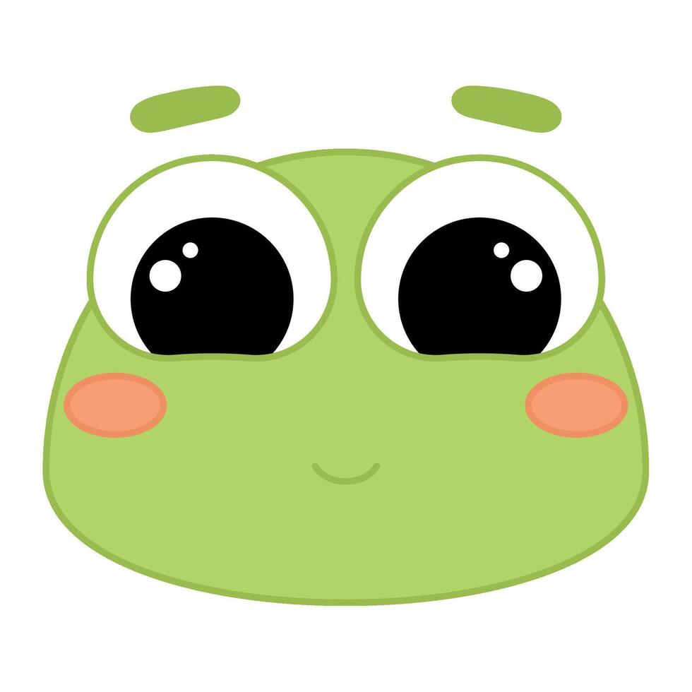 Cute kawaii frog emoji icon vector