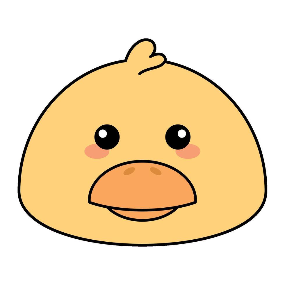 linda kawaii Pato emoji icono vector
