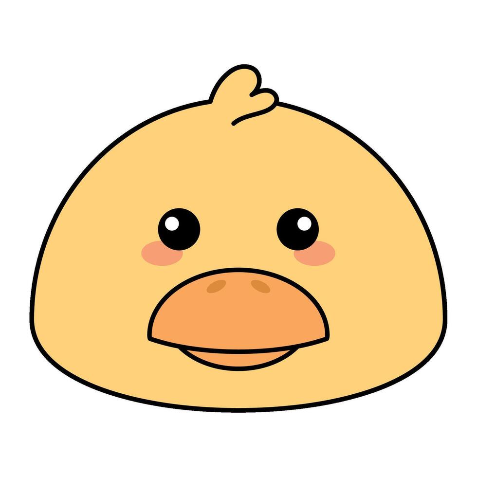 Cute kawaii duck emoji icon vector
