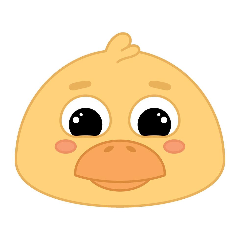 Cute kawaii duck emoji icon vector
