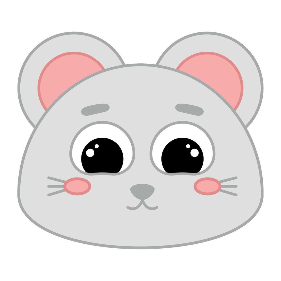 linda kawaii ratón emoji icono vector