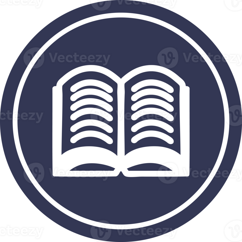 open book circular icon symbol png