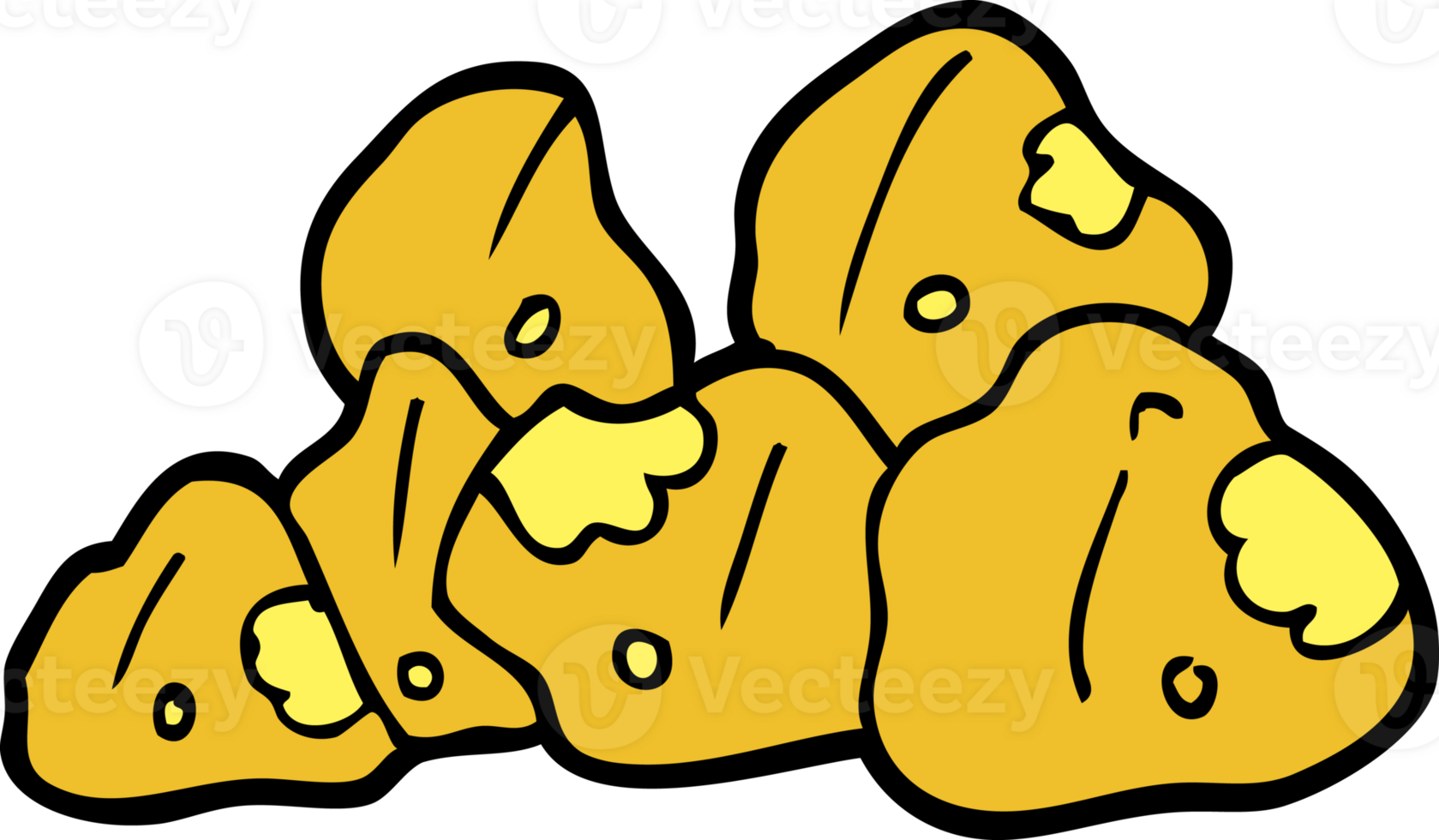 cartoon doodle gold clusters png