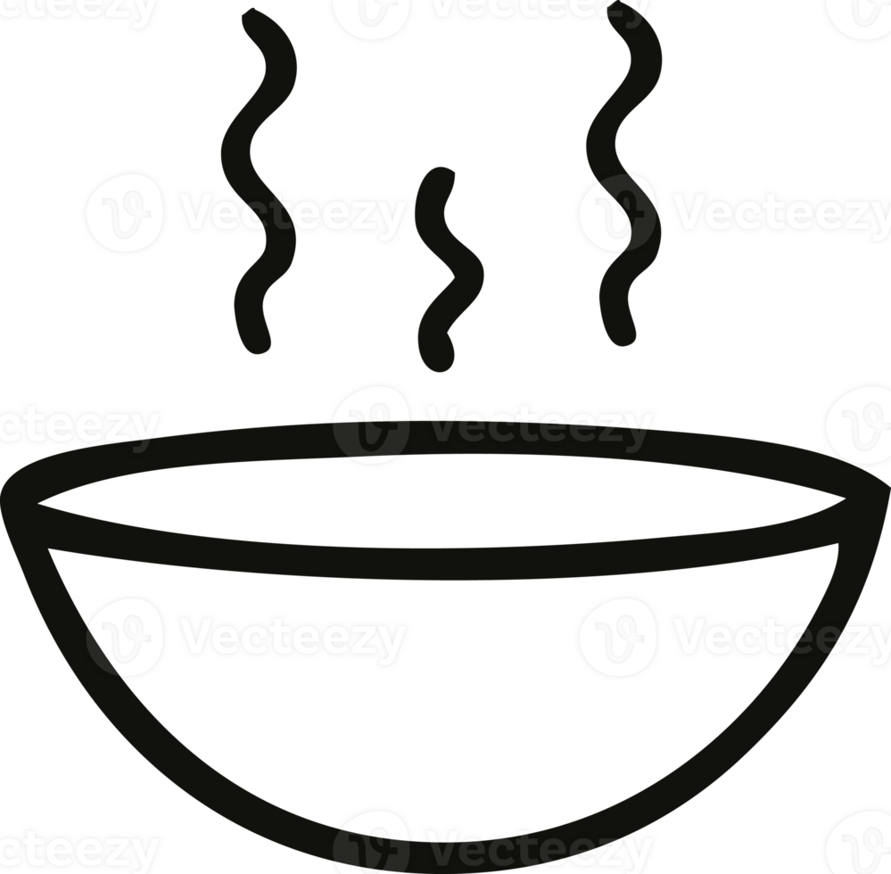 line drawing cartoon of a hot soup png