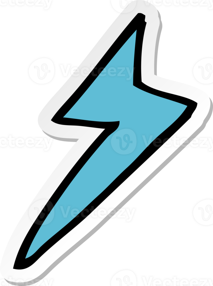 sticker of a cartoon lightning bolt symbol png