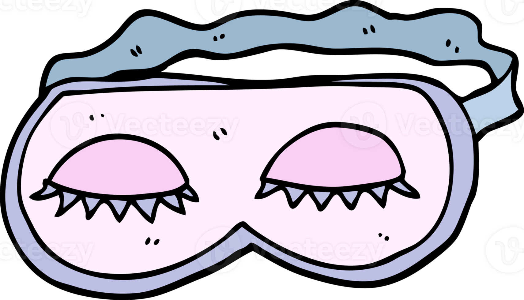 hand drawn doodle style cartoon sleeping mask png