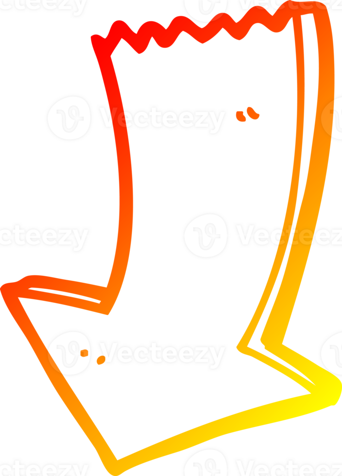 warm gradient line drawing of a cartoon pointing arrow png