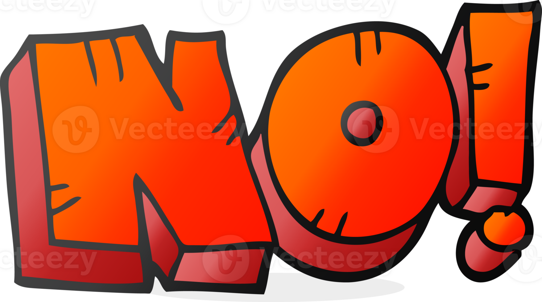 hand drawn cartoon NO shout png