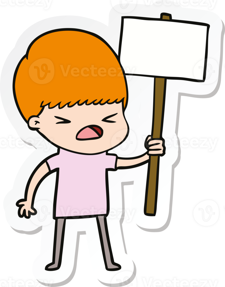 sticker of a cartoon stressed man png