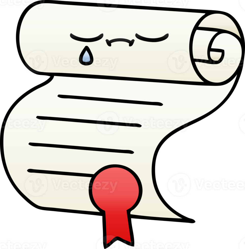 gradient shaded cartoon of a contract png