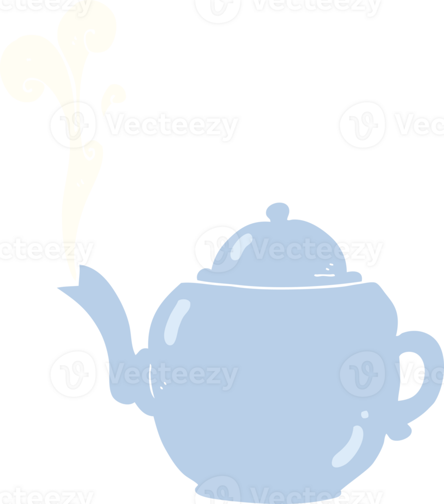 flat color illustration of teapot png
