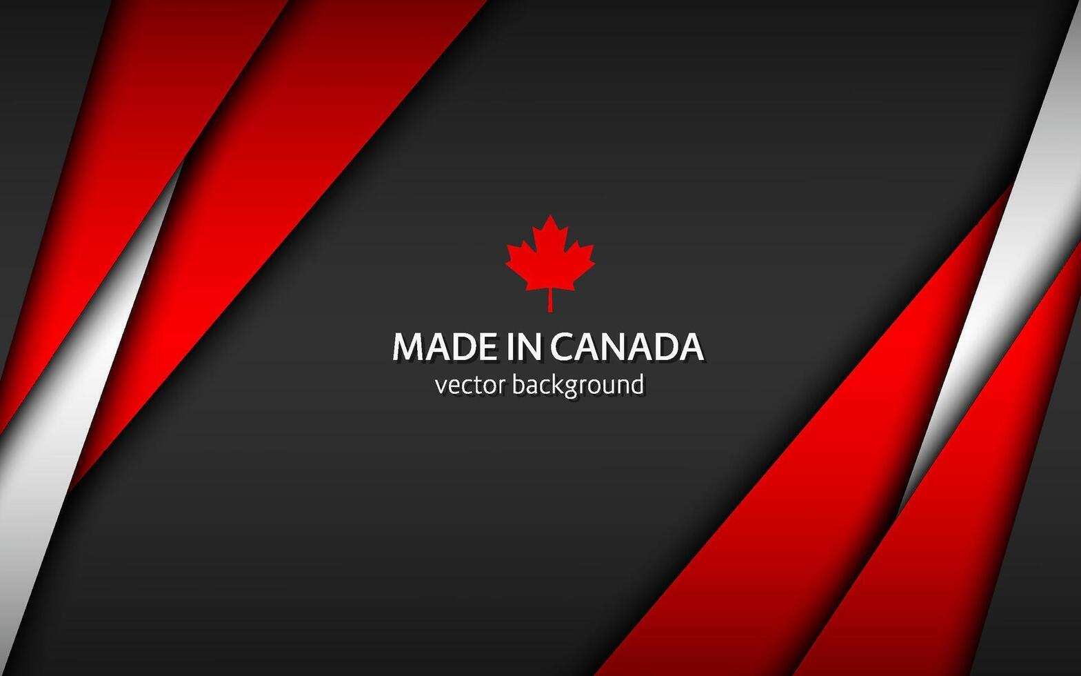 Made in Canada, modern background with Canadian colors, overlayed sheets of paper in Canadian colors, abstract widescreen background vector