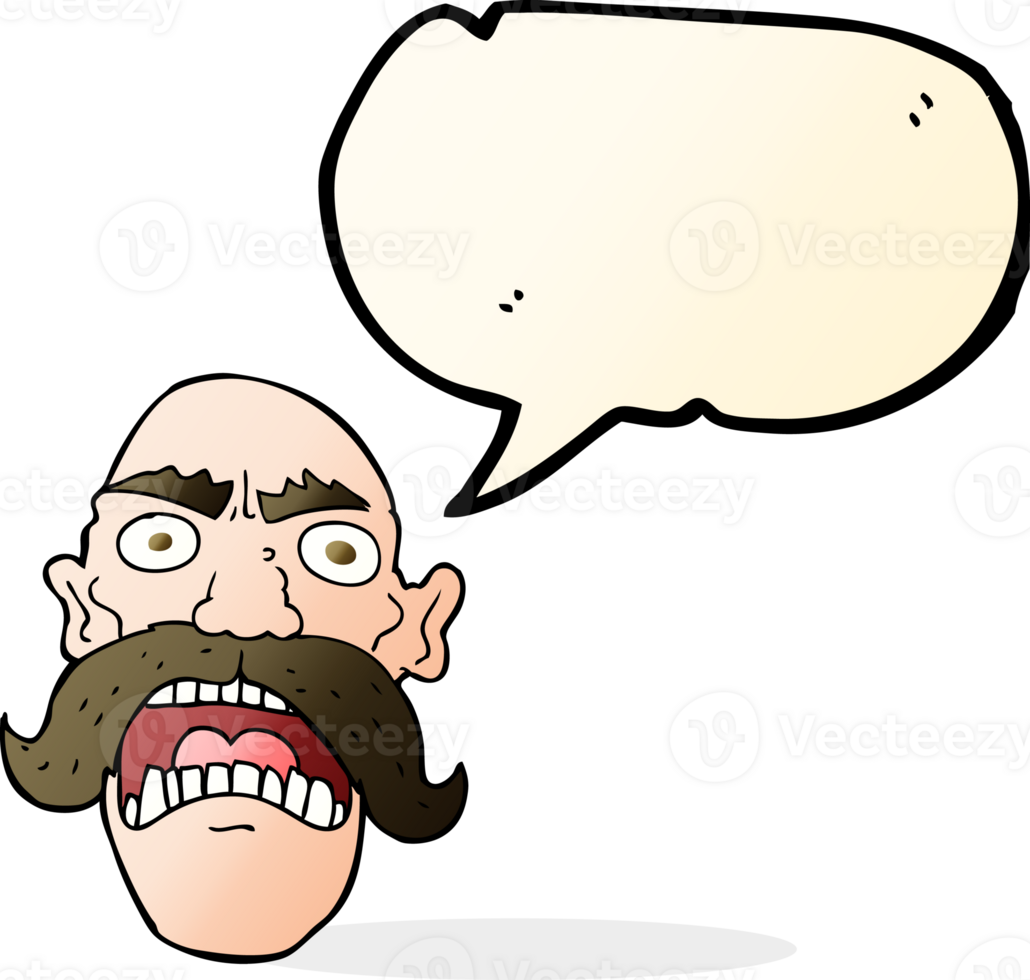 cartoon angry old man with speech bubble png