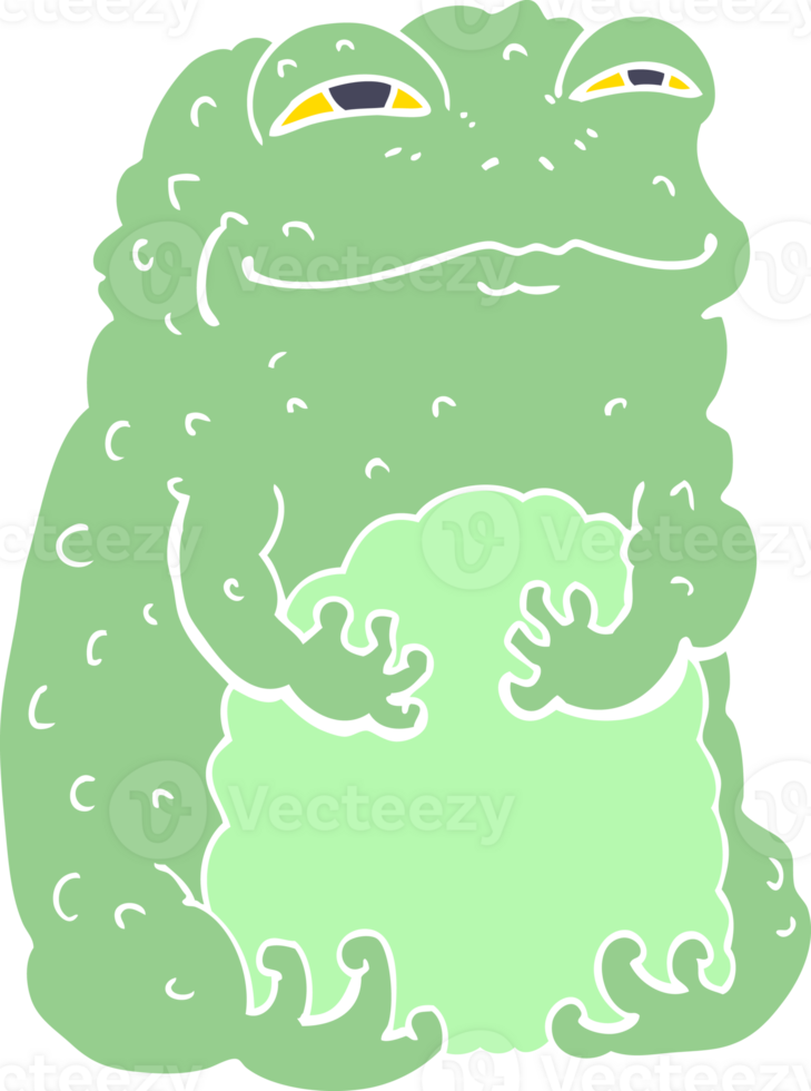 flat color style cartoon smug toad png