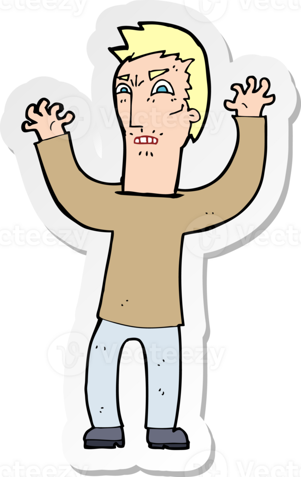 sticker of a cartoon angry man png
