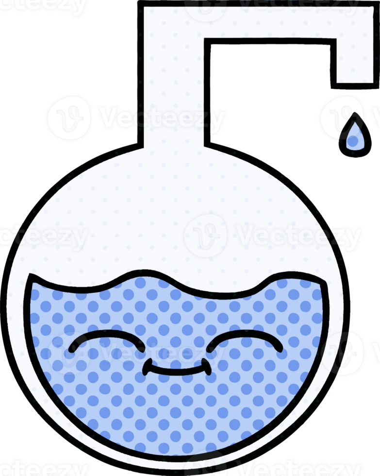 comic book style cartoon of a science experiment png