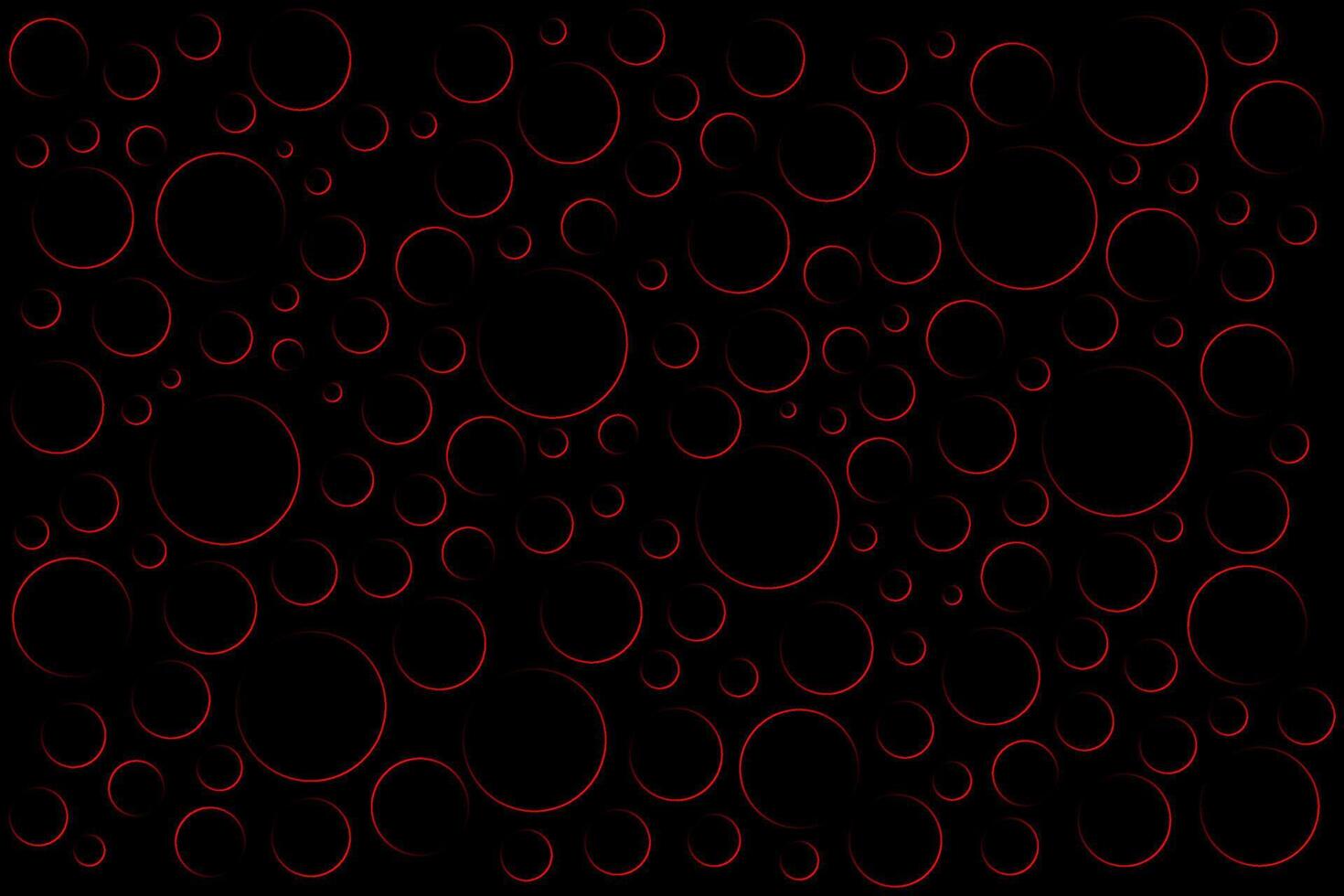 Black abstract background with incomplete red rings, modern simple circular illustration vector
