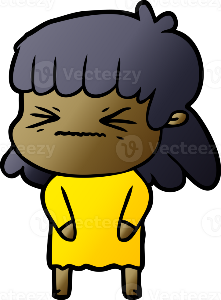cartoon angry girl png
