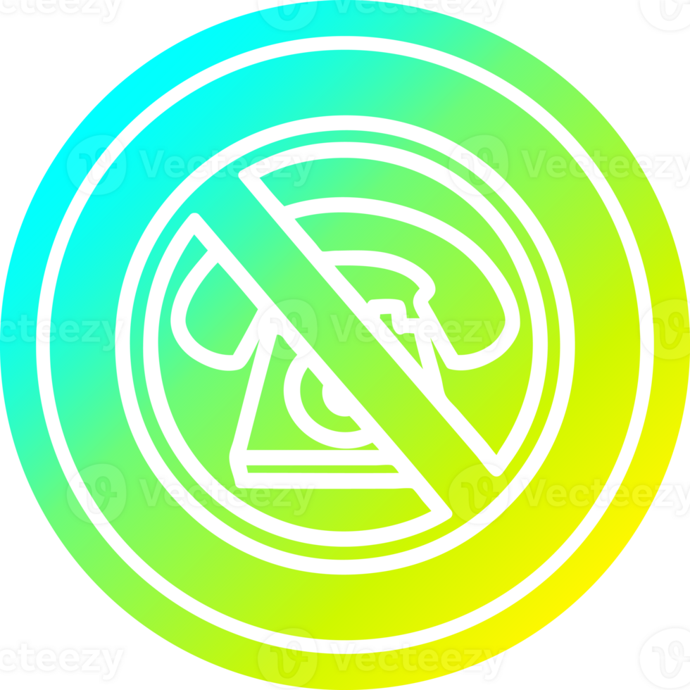 no cold calling circular icon with cool gradient finish png