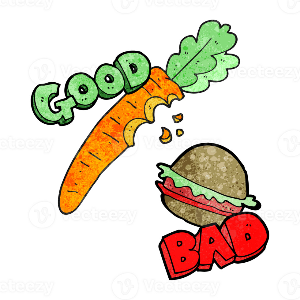 hand textured good and bad food png